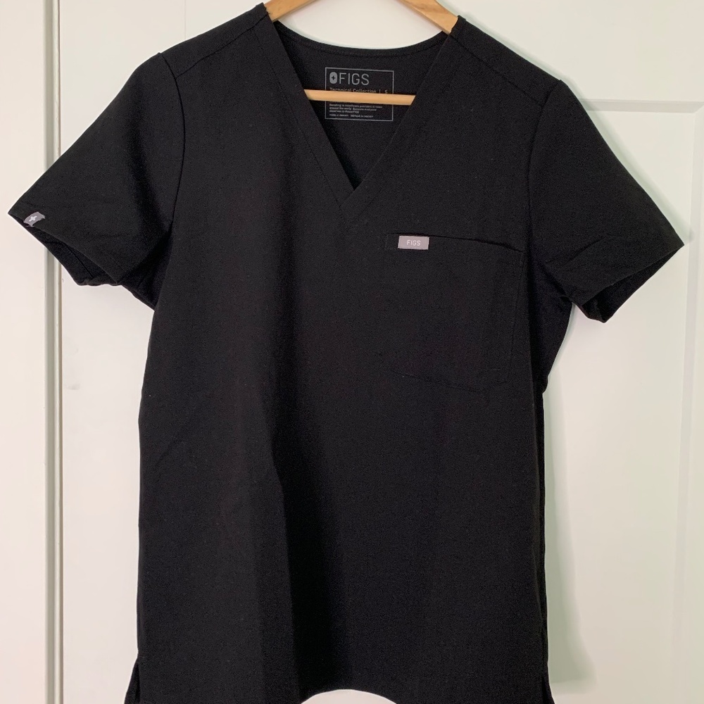 Figs Scrub Top - CATARINA (size: small,Color: Blk)